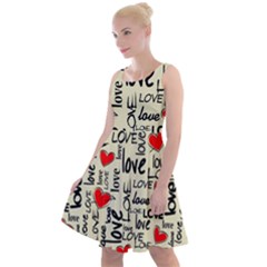 Love Abstract Background Textures Creative Grunge Knee Length Skater Dress by Jancukart