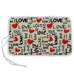 Love Abstract Background Textures Creative Grunge Pen Storage Case (l)