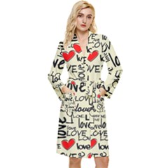 Love Abstract Background Textures Creative Grunge Long Sleeve Velvet Robe by Jancukart