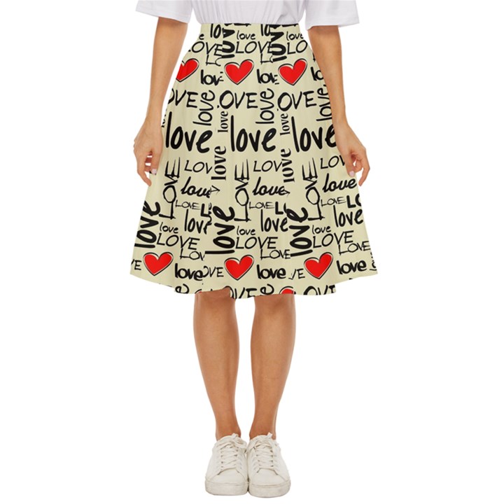 Love Abstract Background Textures Creative Grunge Classic Short Skirt