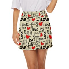 Love Abstract Background Textures Creative Grunge Mini Front Wrap Skirt by Jancukart