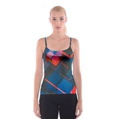 Minimalist Abstract Shaping  Abstract Digital Art Spaghetti Strap Top