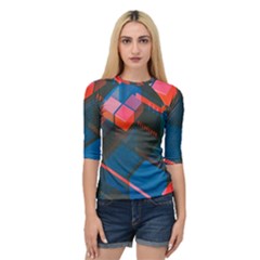 Minimalist Abstract Shaping  Abstract Digital Art Quarter Sleeve Raglan Tee