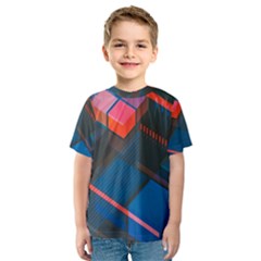 Minimalist Abstract Shaping  Abstract Digital Art Kids  Sport Mesh Tee