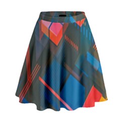 Minimalist Abstract Shaping  Abstract Digital Art High Waist Skirt