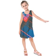 Minimalist Abstract Shaping  Abstract Digital Art Kids  Sleeveless Dress