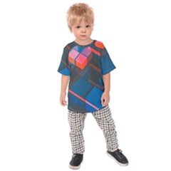 Minimalist Abstract Shaping  Abstract Digital Art Kids  Raglan Tee