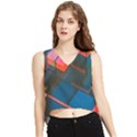 Minimalist Abstract Shaping  Abstract Digital Art V-Neck Cropped Tank Top View1