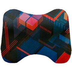 Minimalist Abstract Shaping  Abstract Digital Art Head Support Cushion