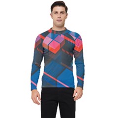 Minimalist Abstract Shaping  Abstract Digital Art Men s Long Sleeve Rash Guard by Jancukart