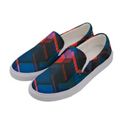 Minimalist Abstract Shaping  Abstract Digital Art Women s Canvas Slip Ons