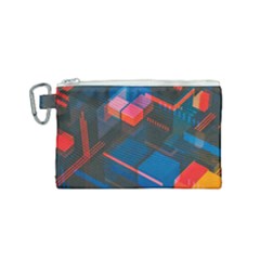 Minimalist Abstract Shaping  Abstract Digital Art Canvas Cosmetic Bag (small)