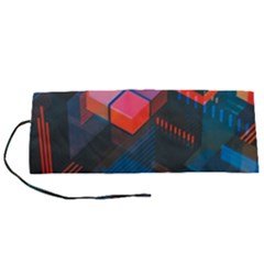 Minimalist Abstract Shaping  Abstract Digital Art Roll Up Canvas Pencil Holder (s)