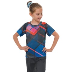 Minimalist Abstract Shaping  Abstract Digital Art Kids  Mesh Piece Tee