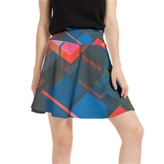 Minimalist Abstract Shaping  Abstract Digital Art Waistband Skirt