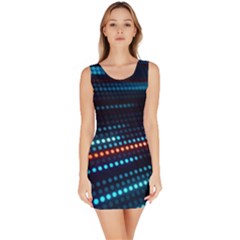 Orange Blue Dot Dots Lines Abstract Abstract Digital Art Bodycon Dress