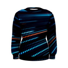 Orange Blue Dot Dots Lines Abstract Abstract Digital Art Women s Sweatshirt