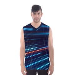 Orange Blue Dot Dots Lines Abstract Abstract Digital Art Men s Basketball Tank Top