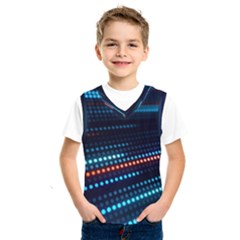 Orange Blue Dot Dots Lines Abstract Abstract Digital Art Kids  Basketball Tank Top