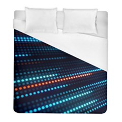 Orange Blue Dot Dots Lines Abstract Abstract Digital Art Duvet Cover (full/ Double Size) by Jancukart