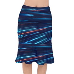 Orange Blue Dot Dots Lines Abstract Abstract Digital Art Short Mermaid Skirt