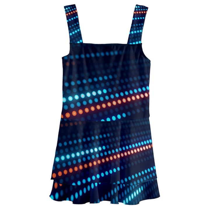 Orange Blue Dot Dots Lines Abstract Abstract Digital Art Kids  Layered Skirt Swimsuit