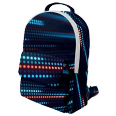 Orange Blue Dot Dots Lines Abstract Abstract Digital Art Flap Pocket Backpack (small)