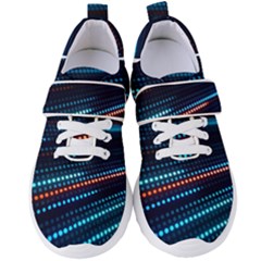 Orange Blue Dot Dots Lines Abstract Abstract Digital Art Women s Velcro Strap Shoes