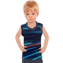 Orange Blue Dot Dots Lines Abstract Abstract Digital Art Kids  Sport Tank Top