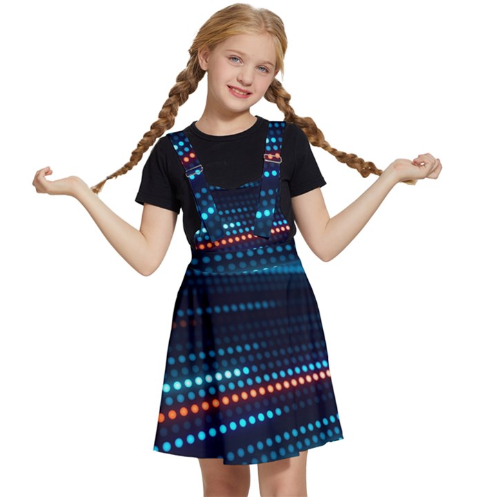 Orange Blue Dot Dots Lines Abstract Abstract Digital Art Kids  Apron Dress