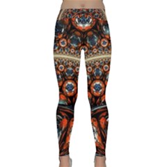 Fractal Floral Ornaments Rings 3d Sphere Floral Pattern Neon Art Classic Yoga Leggings by Jancukart