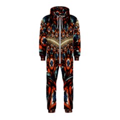 Fractal Floral Ornaments Rings 3d Sphere Floral Pattern Neon Art Hooded Jumpsuit (kids)