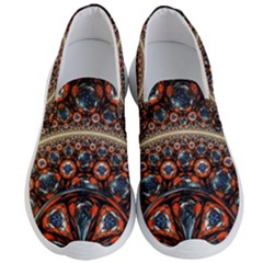 Fractal Floral Ornaments Rings 3d Sphere Floral Pattern Neon Art Men s Lightweight Slip Ons