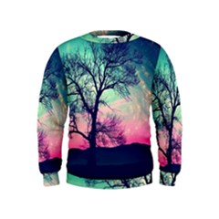 Tree Abstract Field Galaxy Night Nature Kids  Sweatshirt