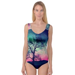 Tree Abstract Field Galaxy Night Nature Princess Tank Leotard 