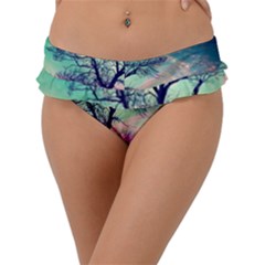 Tree Abstract Field Galaxy Night Nature Frill Bikini Bottoms by Jancukart