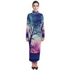 Tree Abstract Field Galaxy Night Nature Turtleneck Maxi Dress