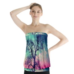 Tree Abstract Field Galaxy Night Nature Strapless Top