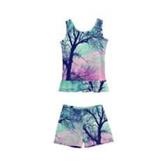 Tree Abstract Field Galaxy Night Nature Kids  Boyleg Swimsuit