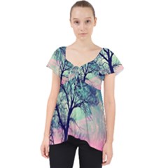 Tree Abstract Field Galaxy Night Nature Lace Front Dolly Top