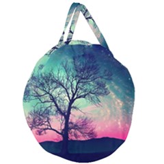 Tree Abstract Field Galaxy Night Nature Giant Round Zipper Tote