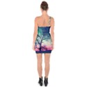 Tree Abstract Field Galaxy Night Nature One Shoulder Ring Trim Bodycon Dress View2