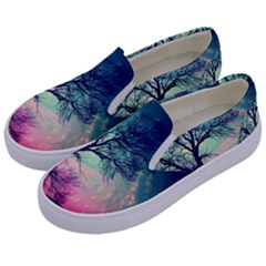 Tree Abstract Field Galaxy Night Nature Kids  Canvas Slip Ons by Jancukart