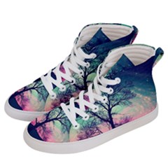 Tree Abstract Field Galaxy Night Nature Men s Hi-top Skate Sneakers by Jancukart