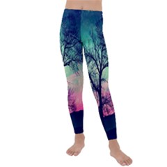 Tree Abstract Field Galaxy Night Nature Kids  Lightweight Velour Leggings