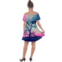 Tree Abstract Field Galaxy Night Nature Off Shoulder Velour Dress View2