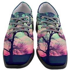 Tree Abstract Field Galaxy Night Nature Women Heeled Oxford Shoes by Jancukart