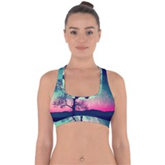 Tree Abstract Field Galaxy Night Nature Cross Back Hipster Bikini Top 