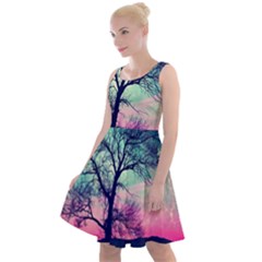 Tree Abstract Field Galaxy Night Nature Knee Length Skater Dress by Jancukart