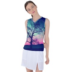 Tree Abstract Field Galaxy Night Nature Women s Sleeveless Sports Top